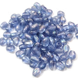 140+ Beads, Loose, Blue Luster small flat glass glass beads for jewelry making