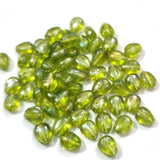 140+ Beads, Loose, Green Luster small flat drop shape glass glass beads for jewelry making