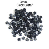 500 Pcs black luster 3mm, pack Round Acrylic stone for adornment Size mentioned on image