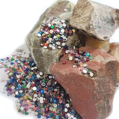 1440 Pcs Pkg. Crystal finish Rhinestones Mix Color Round Shape 3mm Size