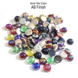 Crystal finish Rhinestones Mix Color Round Shape 6mm Size 500 Pieces Pack