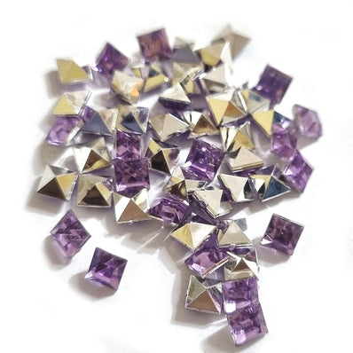 500 pcs square Lavender color rhinestones 4mm size point back
