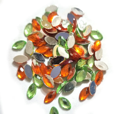 Crystal finish Rhinestones Mix Color Boat Shape 7x4mm Size 1440 Pieces Pack