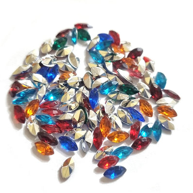 Crystal finish Rhinestones Mix Color Assorted Shape 4x6mm Size 1440 Pieces Pack