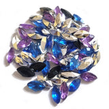 Crystal finish Rhinestones Mix Color Boat Shape 4x8mm Size 1440 Pieces Pack