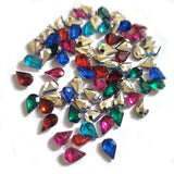 Crystal finish Rhinestones Mix Color Drop Shape 4x6mm Size 1440 Pieces Pack