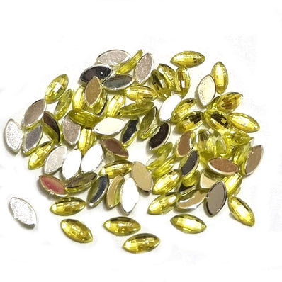 1440 PCS BOAT SHAPE ACRYLIC RHINESTONES FLAT lime green COLOR APPROX SIZE 6X3MM