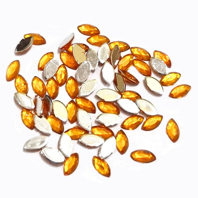 1440 PCS BOAT SHAPE ACRYLIC RHINESTONES FLAT Orange COLOR APPROX SIZE 6X3MM