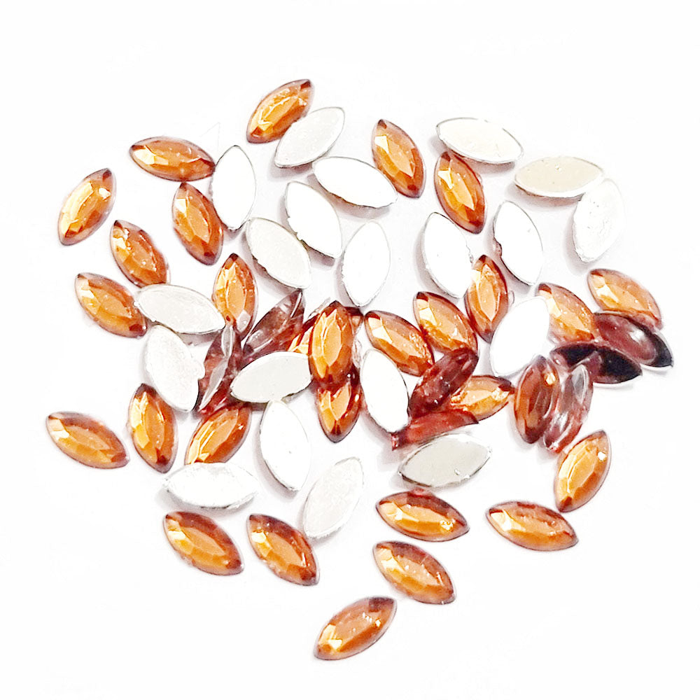 1440 PCS BOAT SHAPE ACRYLIC RHINESTONES FLAT Peach COLOR APPROX SIZE 6X3MM