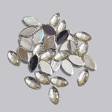 500 PCS BOAT SHAPE ACRYLIC RHINESTONES FLAT Clear White BLUE COLOR APPROX SIZE 5X8MM