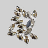 500 PCS BOAT SHAPE ACRYLIC RHINESTONES FLAT CLEAR WHITE Silver COLOR APPROX SIZE 6X9MM
