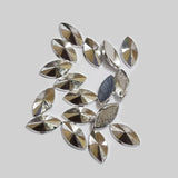 500 PCS BOAT SHAPE ACRYLIC RHINESTONES FLAT CLEAR WHITE Silver COLOR APPROX SIZE 6X9MM