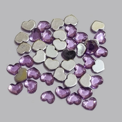 500 Pcs Pack Heart Shape Rhinestones for adornment Size mentioned on  image