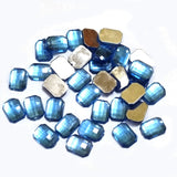 500 pcs pkg. square shape blue color stone.