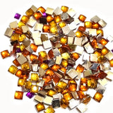 Crystal finish Rhinestones Mix Color square Shape 6~8mm Size 720 Pieces Pack