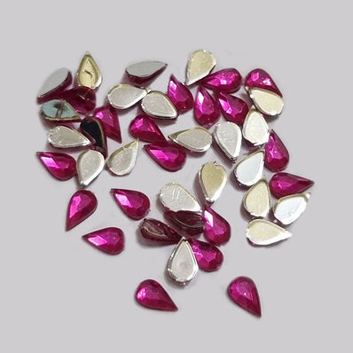 1000 Pcs. pkg. PACK DROP ACRYLIC CRYSTAL RHINESTONES IMITAION GEMS FOR COSTUME MAKING, FLAT BACK USED IN JEWELLERY ,HOBBY WORK ,NAIL ART ,CRAFT WORK ETC IN SIZE ABOUT 4X6 MILIMETER