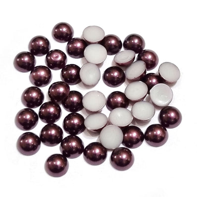 500pcs Pkg. 6mm round Pearlish copper brown color acrylic stone