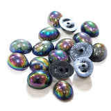 200 pcs pkg. acrylic luster rainbow black oval rhinestones in size about 8x10mm