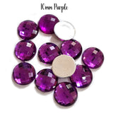 500 Pcs pack Round Acrylic stone for adornment Size mentioned on image, purple color