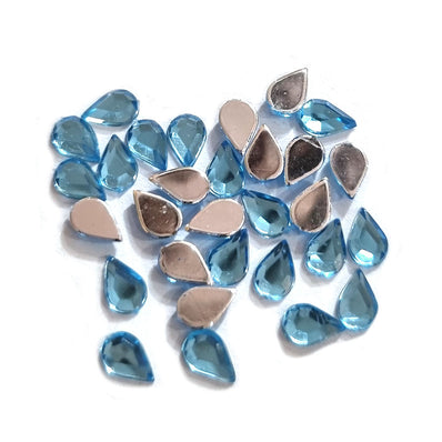 500 PCS. PKG. PACK DROP ACRYLIC CRYSTAL RHINESTONES IMITAION GEMS FOR COSTUME MAKING, FLAT BACK USED IN JEWELLERY ,HOBBY WORK ,NAIL ART ,CRAFT WORK ETC IN SIZE ABOUT 4X6 MILIMETER