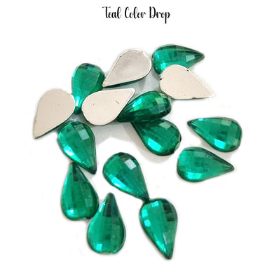 500 PCS. PKG. PACK DROP ACRYLIC CRYSTAL RHINESTONES IMITAION GEMS FOR COSTUME MAKING, FLAT BACK USED IN JEWELLERY ,HOBBY WORK ,NAIL ART ,CRAFT WORK ETC IN SIZE ABOUT 10X6 MILIMETER