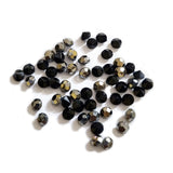 1000 pcs Black Rhinestones pointed Black silver metallic color in size 3mm