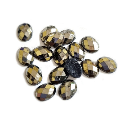 500 Pcs Pkg. 6x8mm Oval Metallic Rhinestones for art, crafts, dress and Jewelry making