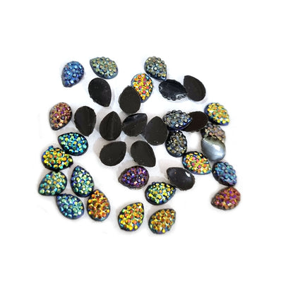 500 Pcs Pkg. 6x4mm Drop Metallic Rhinestones for art, crafts, dress and Jewelry making