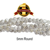 100 PCS. PKG. Silver 925 PLATED BEADS LONG LASTING PLATING, DIAMOND CUT IN SIZE ABOUT 5MM, Round SHPAE