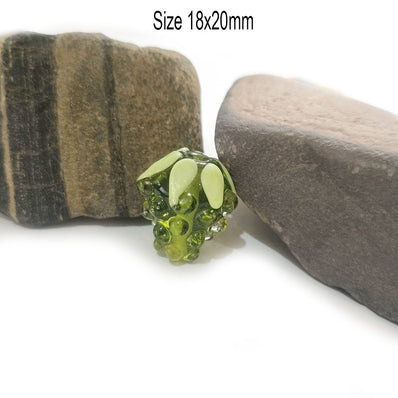 2 Pcs Handmade Raspberry beads for jewelry making in size about 18x20mm