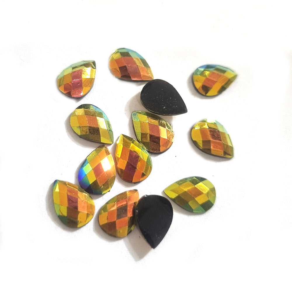 200 pcs PKG. PACK drop shape ACRYLIC CRYSTAL RHINESTONES in size about 10x7mm
