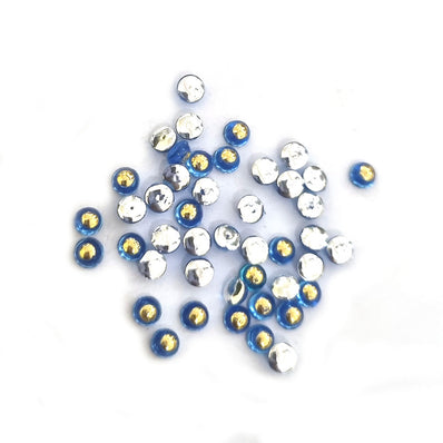 1000 PCS ROUND Blue ON GOLD DOT, 4MM SIZE