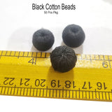 50 Pcs Cotton Beads Black color