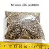 100 grams pkg. glass seed beads cut dana gray matt