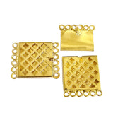 2pcs pkg. 6 Loops, Square Shaped Jewerly making Clasp in Gold Anti Tarish,Brass Material