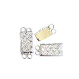 2pcs pkg. 2 Loops Square Shaped Jewerly making Clasp in Silver Anti Tarish,Brass Material