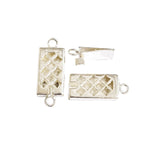 2pcs pkg. Single Loop Square Shaped Jewerly making Clasp in Silver Anti Tarish,Brass Material