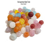 50 Grams Pkg. Mix color Matt finish handmade glass beads for jewelry making