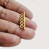 4pcs Pkg. 5 Loop Connector Bar Gold Plated Anti Tarnish Handmade Best quality