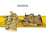 5pcs Pkg. Radha Krishna Golden, Pendants for Jewelry Making