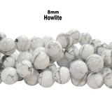 8mm size Howlite beads natural gemstone beads Per line about 15 inches long