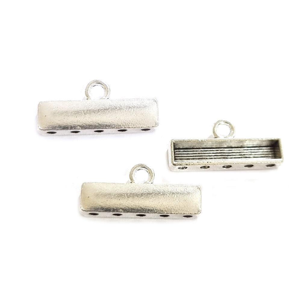 10pcs Pkg. 5 hole connector bar silver plated
