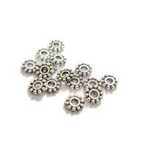 50 PIECES PACK' 7 MM' SILVER OXIDIZED METAL BEADS USED IN DIY JEWELLERY MAKING