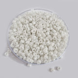 50 grams Pkg. White luster glass beads in size about 8/0 Size