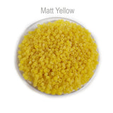 50 grams Pkg. Matty Yellow glass beads in size about 11/0 Size