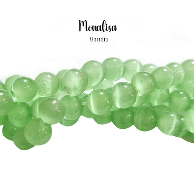 8 MM Round SUPER FINE QUALITY MONALISA CATS EYE' 50 BEADS APPROX SOLD BY PER LINE PACK