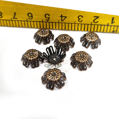 50pcs Bronze plated Bead caps jewelry making findings