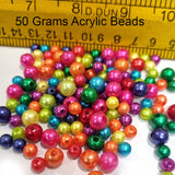 50grms acrylic mix round beads