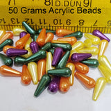 50grams pkg. 3 colors available on sale acrylic base drop beads