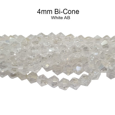 500 BEADS LOOSE BICONE CRYSTAL 4MM BI-CONE CRYSTAL GLASS BEADS
